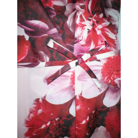 NWT New Designer Carolina Herrera $2490 Pink Silk Dress Flowers Red 12 Womens - Picture 6 of 12